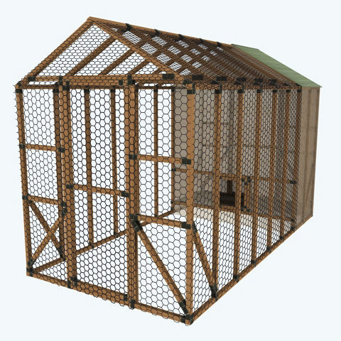 8X16 Chicken/Poultry Coop & Run Kit - E-Z Frame Structures by C L Paks